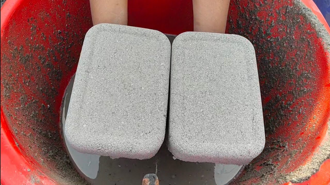 Softness overloaded new shape sand cement crumble in lots of water 💦 satisfying asmr @As_Asmr