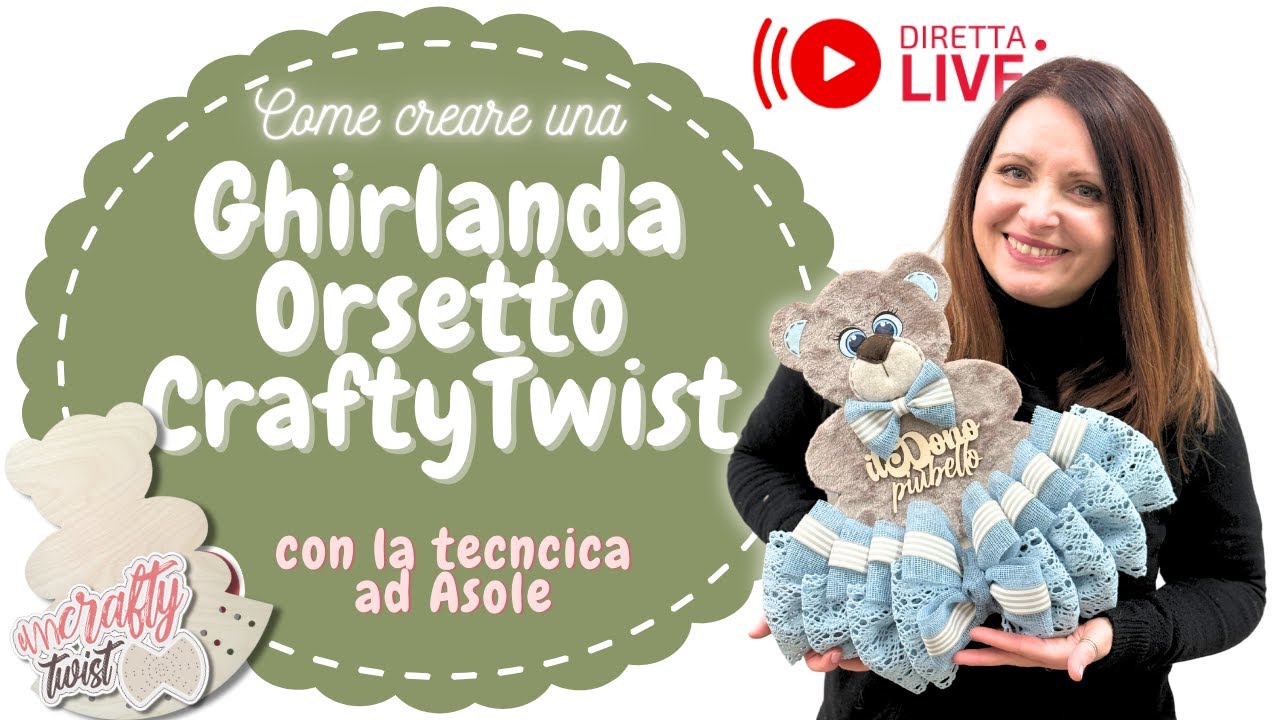 GHIRLANDA ORSETTO nascita con juta - CraftyTwist - 247#ExtraLIVE Creattiva by Marta Zanzottera