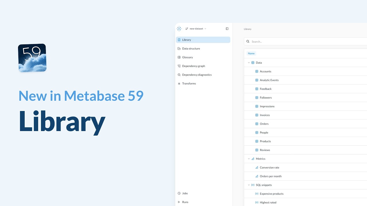 New in Metabase 59: Library
