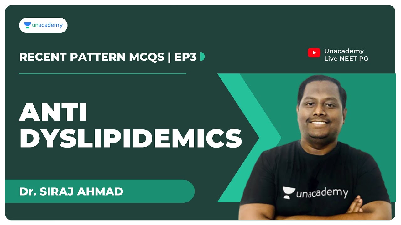 E3 | Recent pattern MCQs - Anti Dyslipidemics | Pharmacology | Dr. Siraj Ahmad