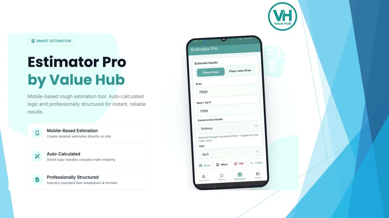 Value Hub App for Valuers, Civil Engineers & Property Professionals | IBBI Valuation Report