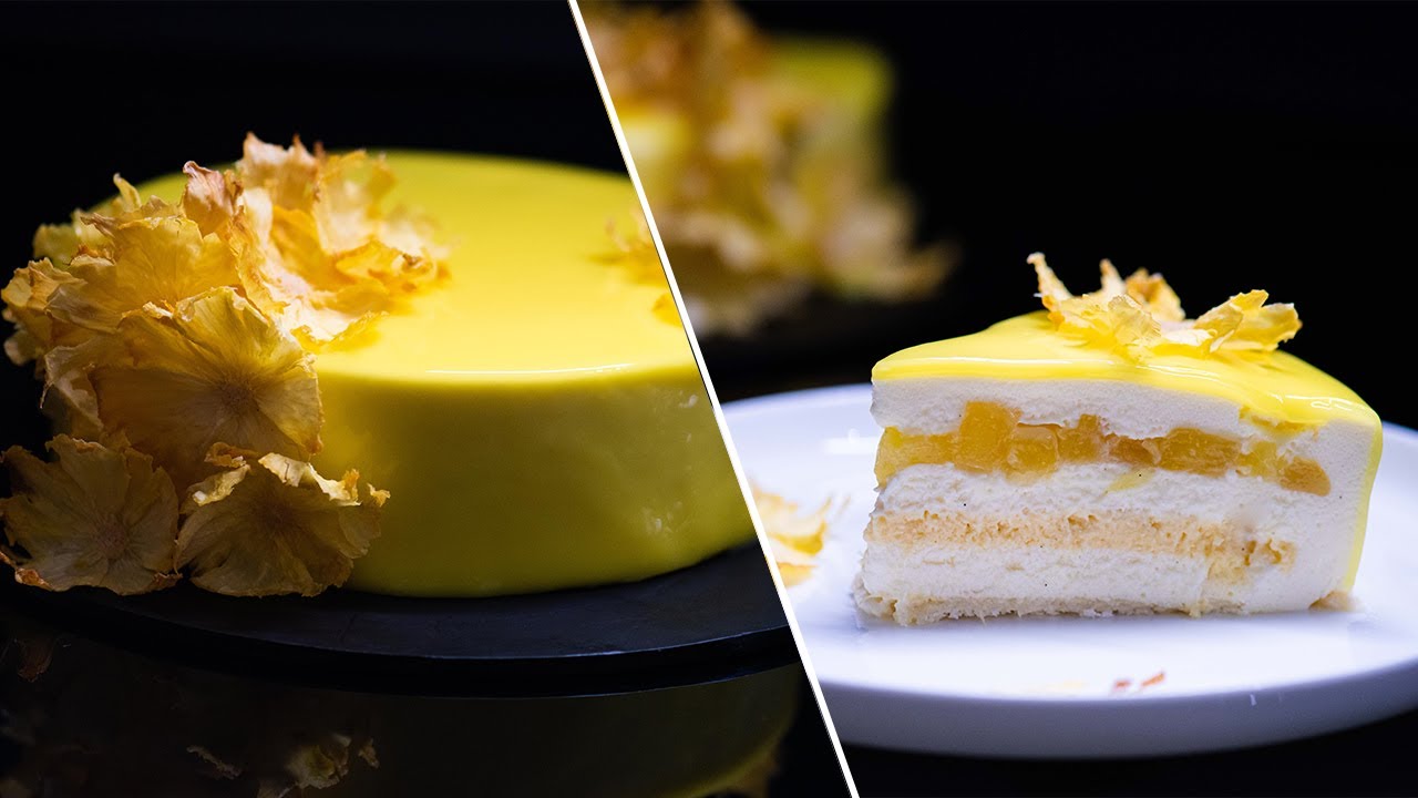 Tort Entremet de Vanilie & Ananas / Pineapple & Vanilla Mousse Cake (EN. SUB.)