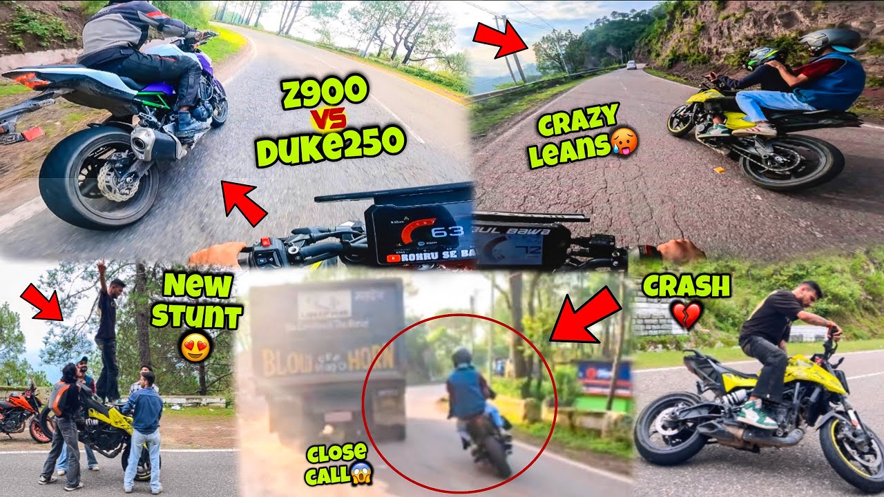 Crazy Leans on Z900 VS Duke250😱/Crash💔/ New stunt😍