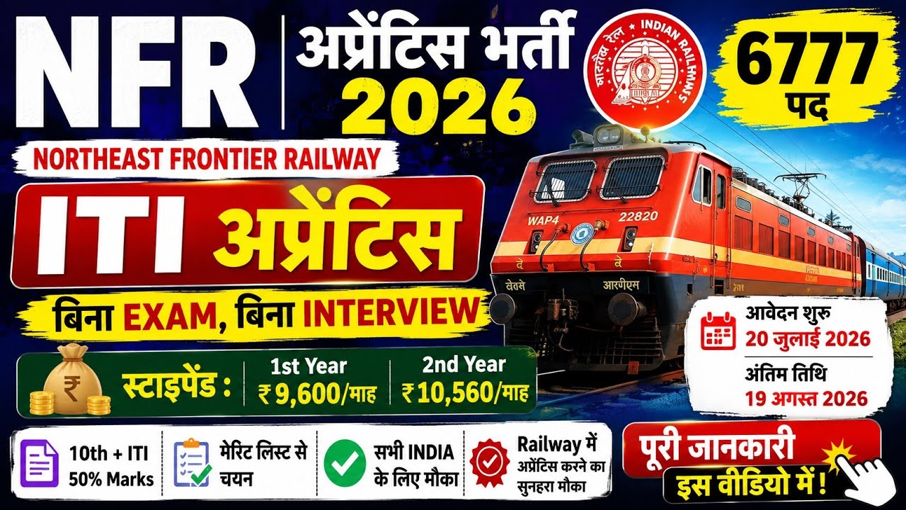 NFR Apprentice Recruitment 2026 | Railway Apprentice New Recruitment 2026 😎