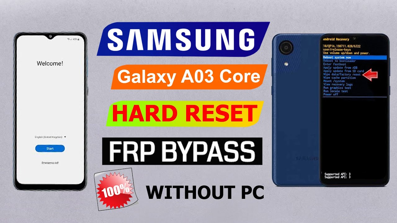 Finally New Method | Samsung A03 | A03 Core Hard Reset And FRP Bypass Android 12 /13  Without Pc