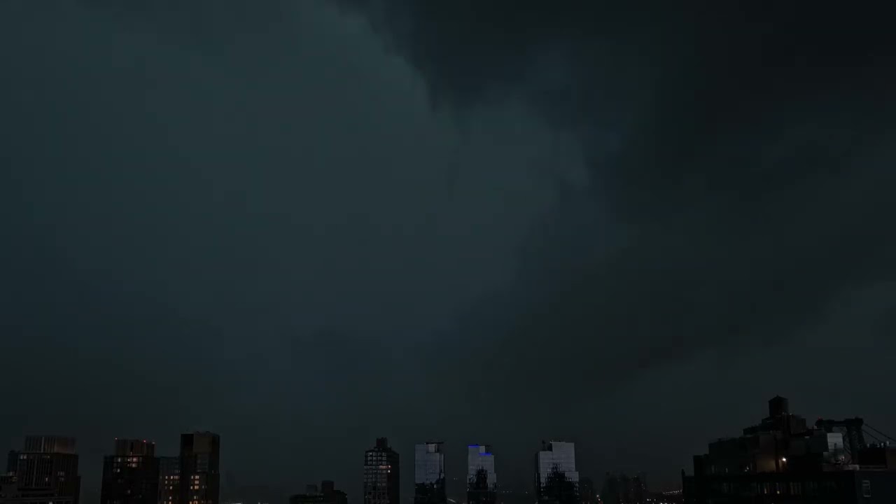 NYC Timelapse - Storm With Cloud Shelf Over New York City - August 13, 2025