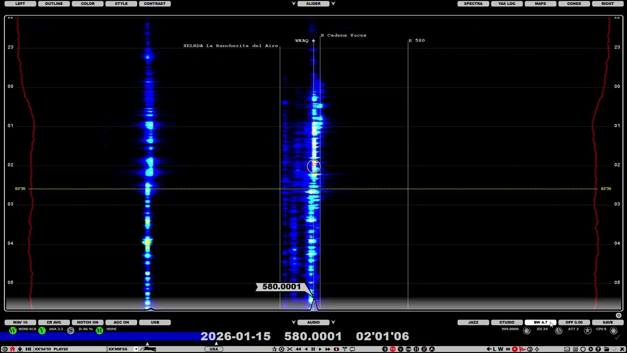 580 WKAQ San Juan PR 0200 14-01-26 (10kW 6794km)