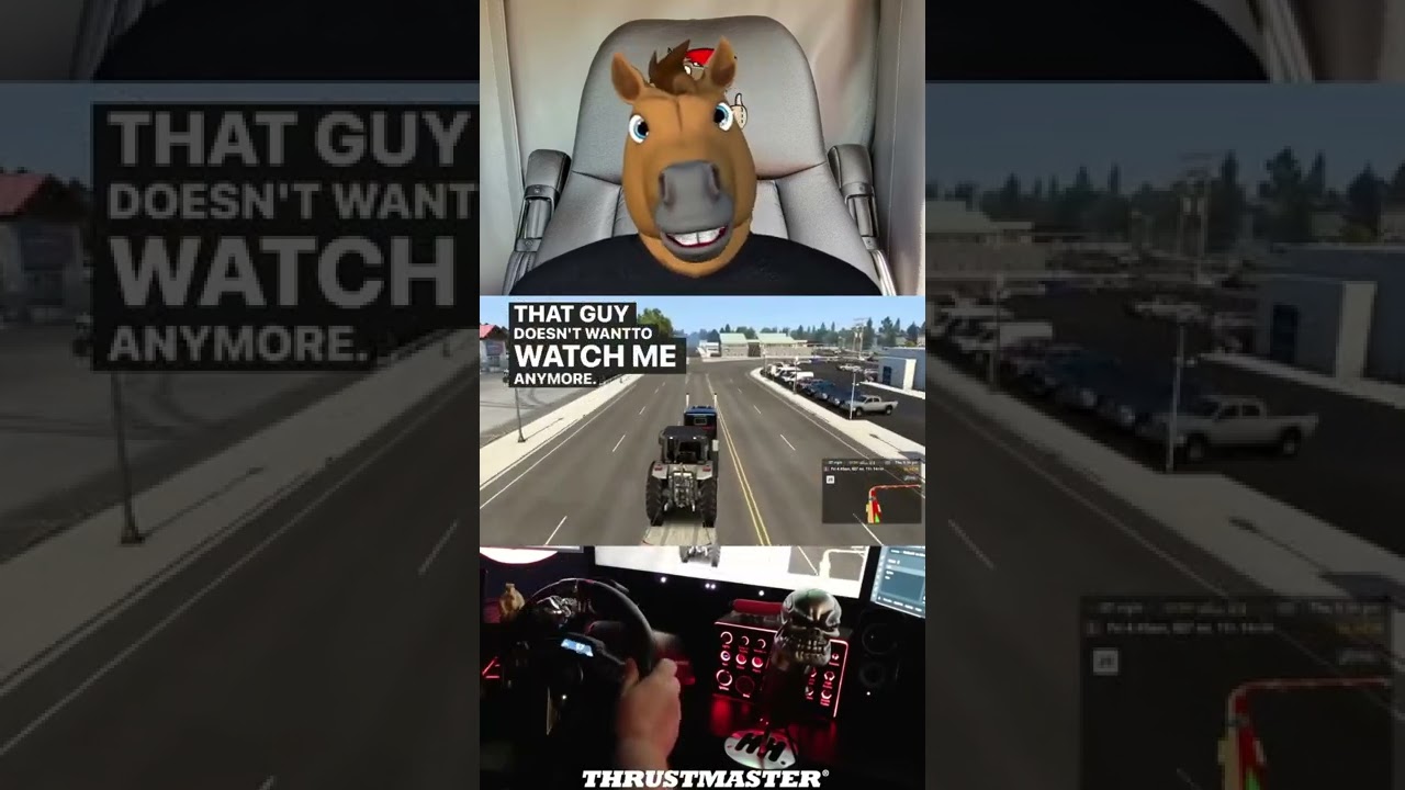 He&rsquo;s not a fan. #ats #americantrucksimulator #thrustmaster #creepyhorseman