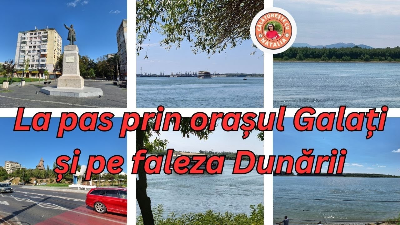 La pas prin orașul Galați și faleza Dunării 4k