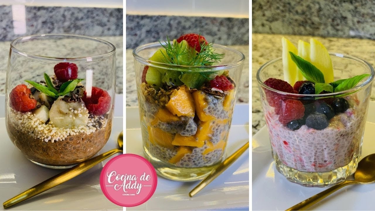 Desayunos Sanos con CHIA PUDINES RÁPIDOS  p/toda la familia. Baja Colesterol y Peso | Cocina de Addy