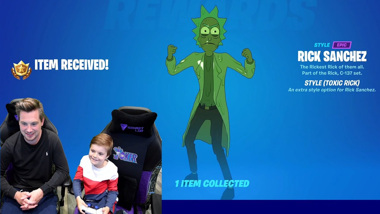 My 7 Year Old Kid UNLOCKING ALL FREE BONUS REWARDS With 200+ Fortnite Battle Stars! & TOXIC RICK!