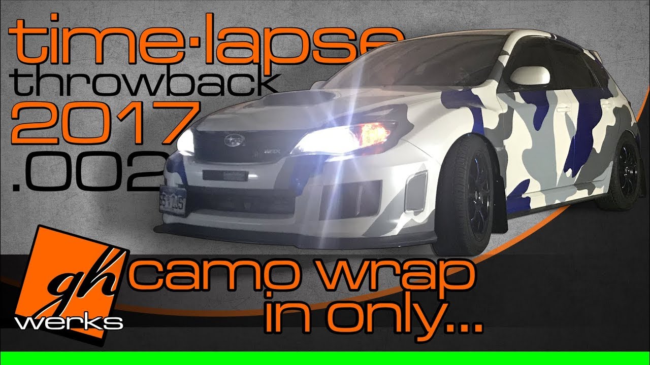 Subaru WRX camouflage wrap time-lapse