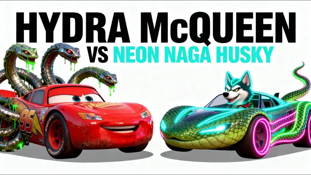 Hydra McQueen vs Neon Naga Husky – Monster Slime Stadium Battle in Neon City