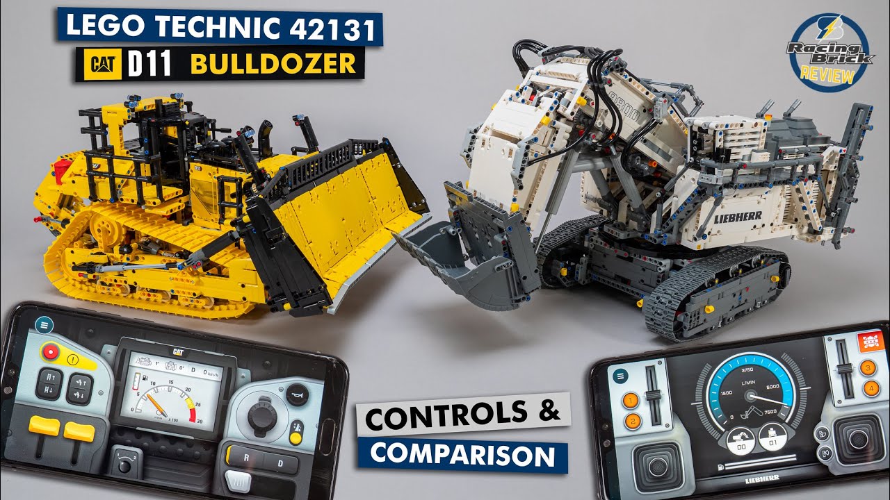 LEGO Technic 42131 CAT D11 review pt. 2 - Control+ profile & Liebherr comparison