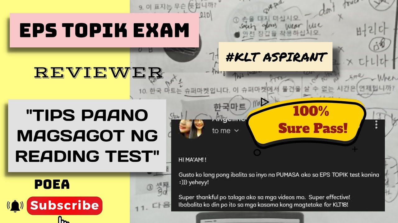 EPS TOPIK EXAM REVIEWER|  EASY WAY NA PAGSASAGOT NG READING TEST!  TEKNIK REVEALED| POEA PHILIPPINES
