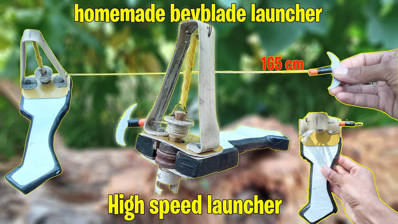 How to make beyblade launcher at home | HIGH SPEED LAUNCHER