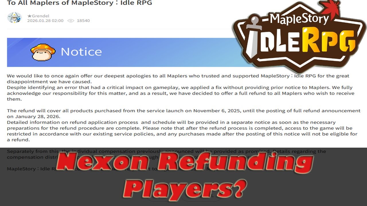 Nexon Refunding Players? (Maplestory Idle) (Links in Description) #maplestoryidle #mapleidle