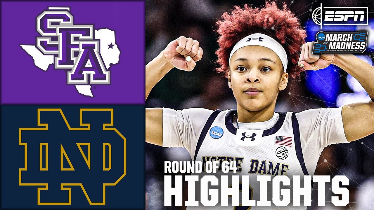 Round of 64: Stephen F. Austin vs. Notre Dame | Women's NCAA Tournament | Full Game Highlights