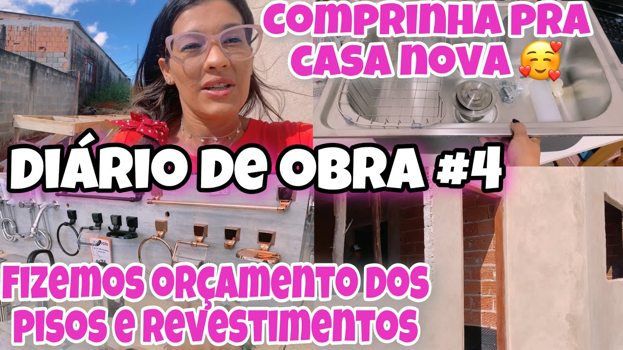 DIÁRIO DE OBRA #4 REBOCO EXTERNO CONCLUÍDO| FOMOS NA LOJA DE ACABAMENTOS | CHEGOU NOSSO KIT COZINHA