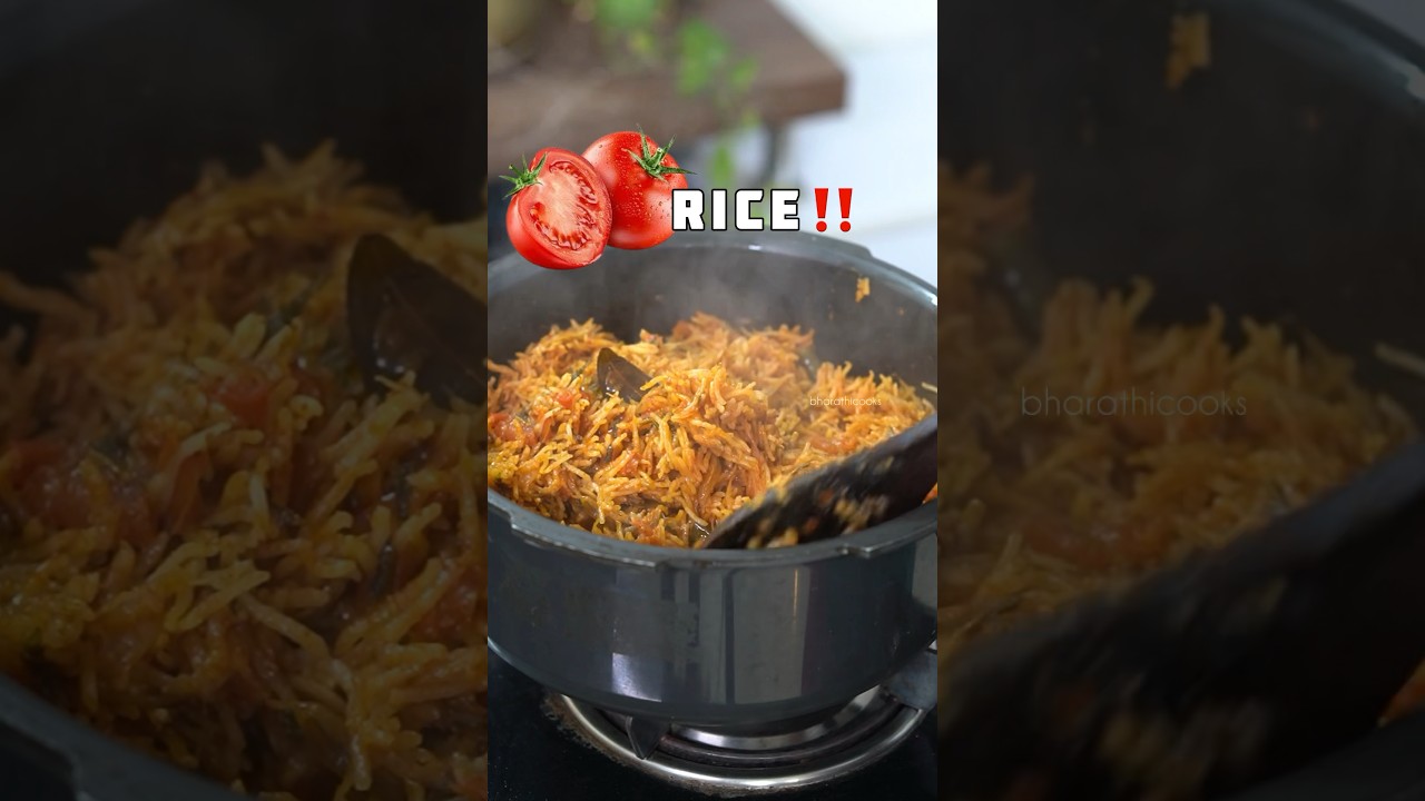 Tomato Rice Recipe🍅😍 #bharathicooks #lunch