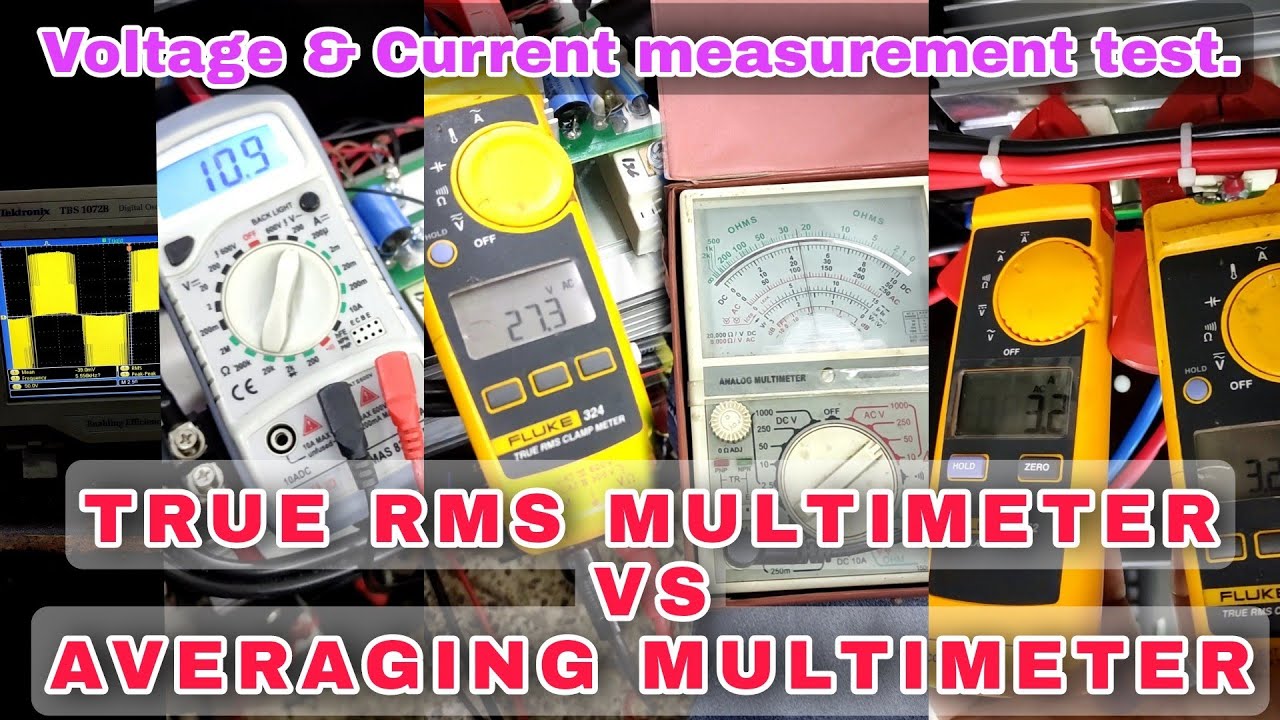 IE136: True RMS multimeter vs Averaging multimeter. Voltage and current measurement test.