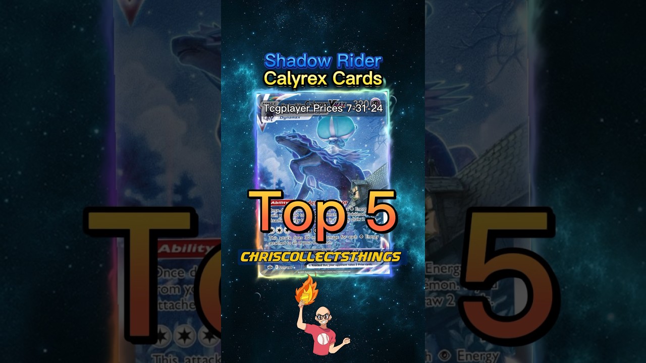 Top 5 Pok&eacute;mon Shadow Rider Calyrex Cards 😈 #shorts #calyrex #chillingreign