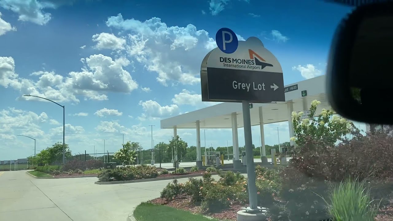 DSM Airport Grey Parking Lot Directions