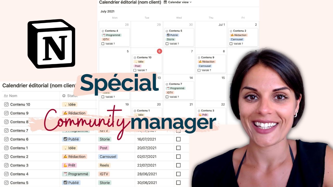 Organiser sa création de contenu dans Notion : Spécial Community Manager !