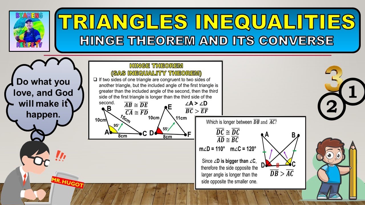 Hinge Theorem and Its Converse : Triangle Inequalities in Two Triangles (Tagalog)