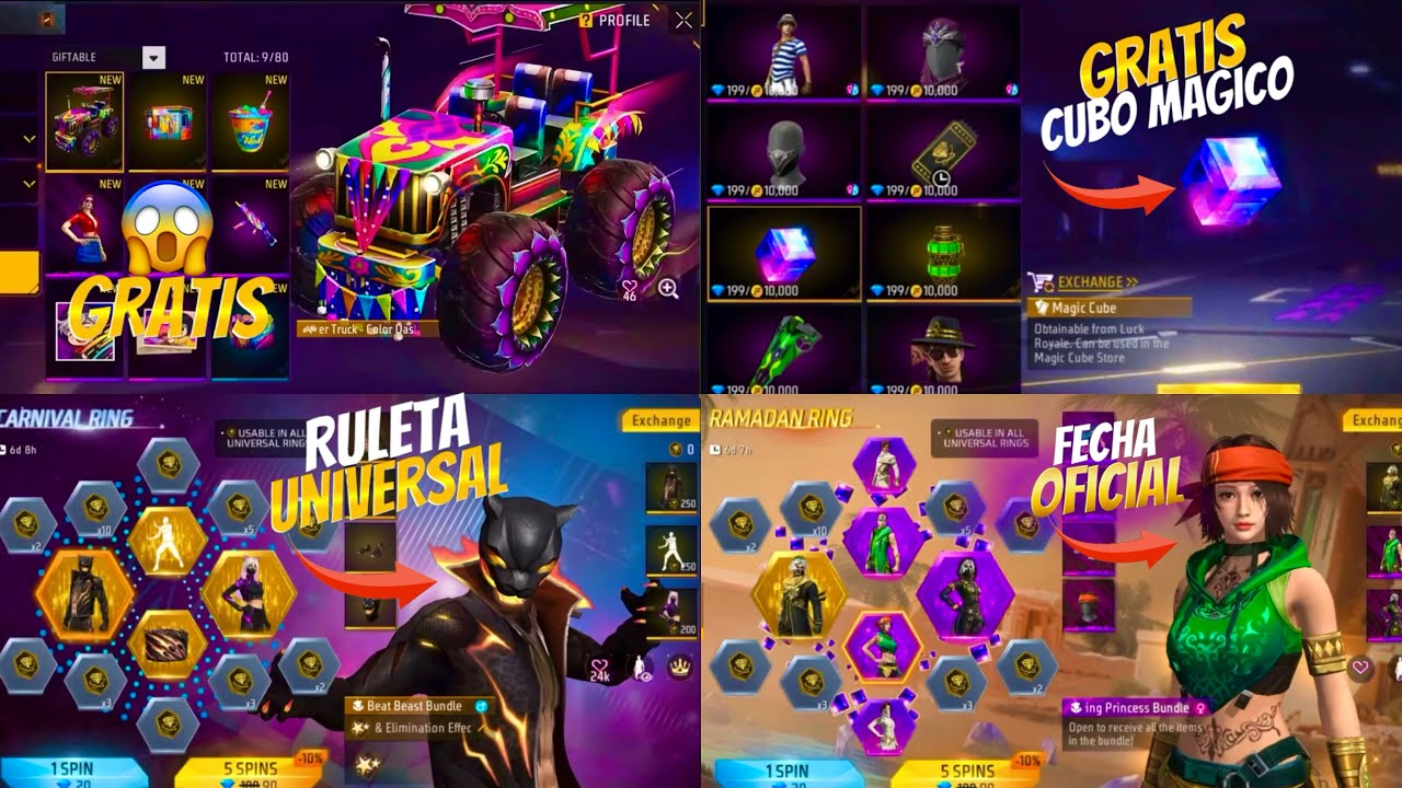 🚨Calendario de Recompensas GRATIS para EU & NA | RULETAS DE TOKENS, RULETA MAGICA & MÁS EN FREE FIRE