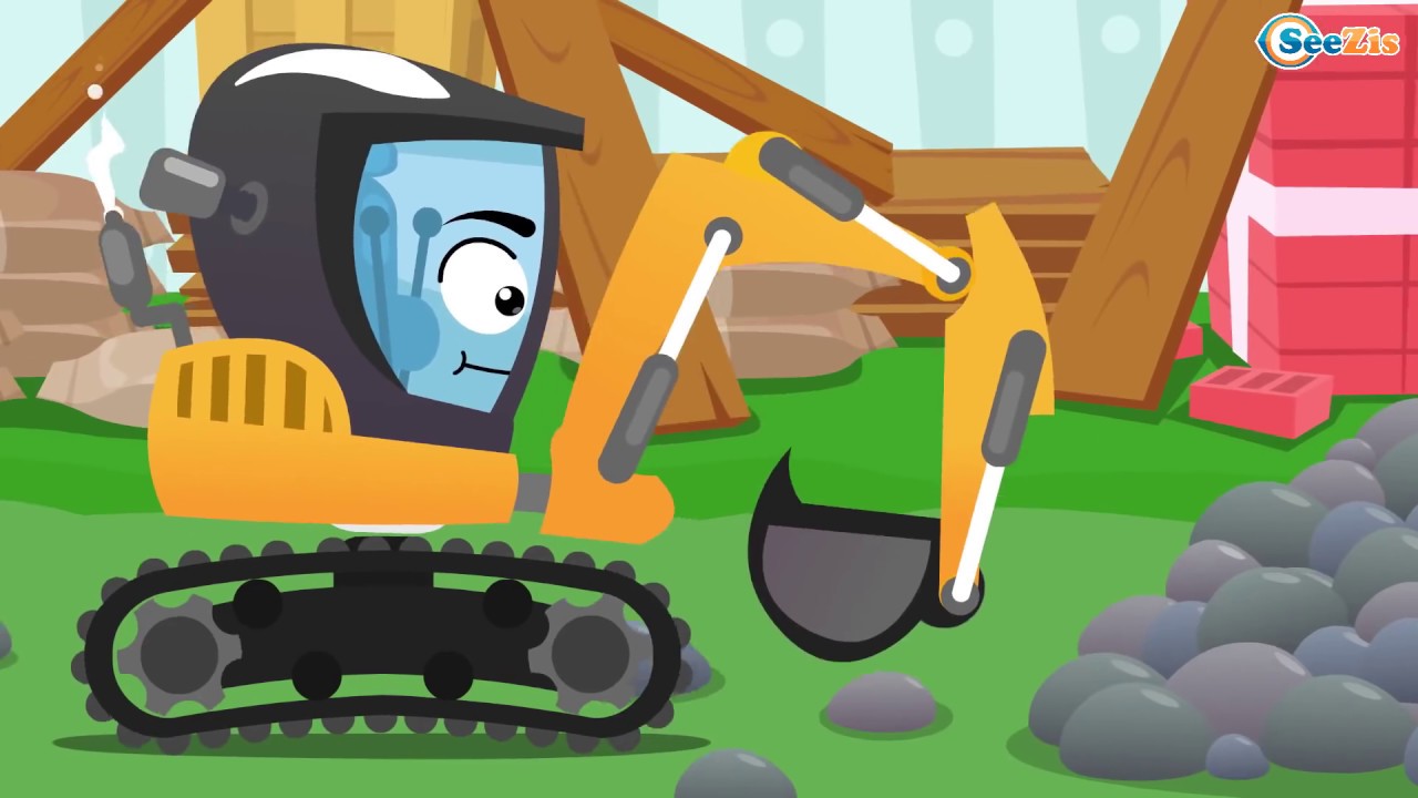 Bagger und Traktor kinderfilm - Bagger gräbt Grube | Cartoon für Kinder - Super Zeichentrickfilm