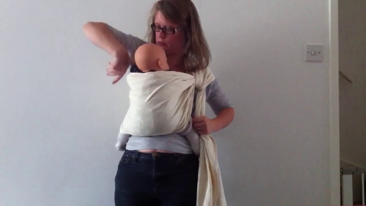 No No No Hip Carry (no rings no sew no tie) with woven wrap sz 2 (Oscha Vanilla Roses)