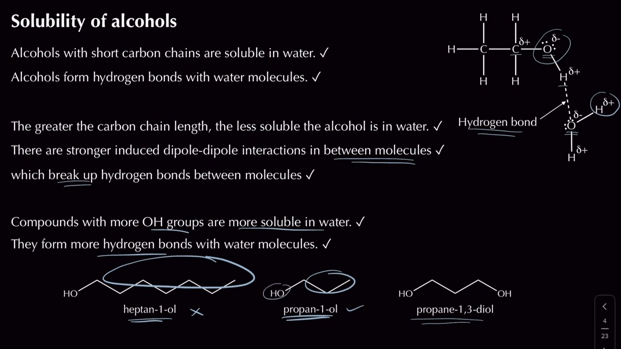 Alcohol Structure & Properties | Module 4: Core Organic Chemistry | Chemistry | A Level | OCR A