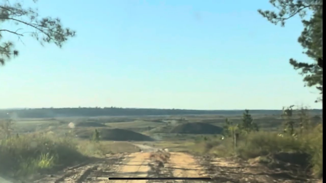 Driving thru one of the military firing ranges on Camp Shelby in DeSoto National Forest, Mississippi