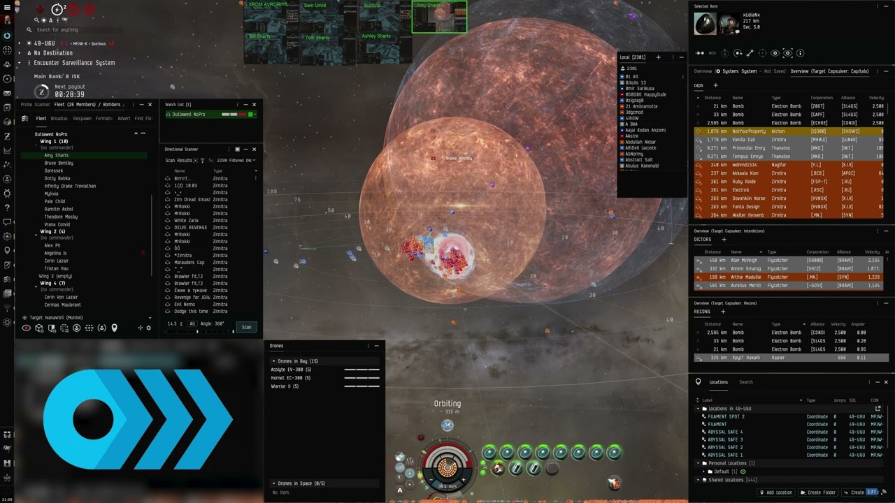 Chad NoPro vs. Beta Ravens | Eve Online | OnlyFleets