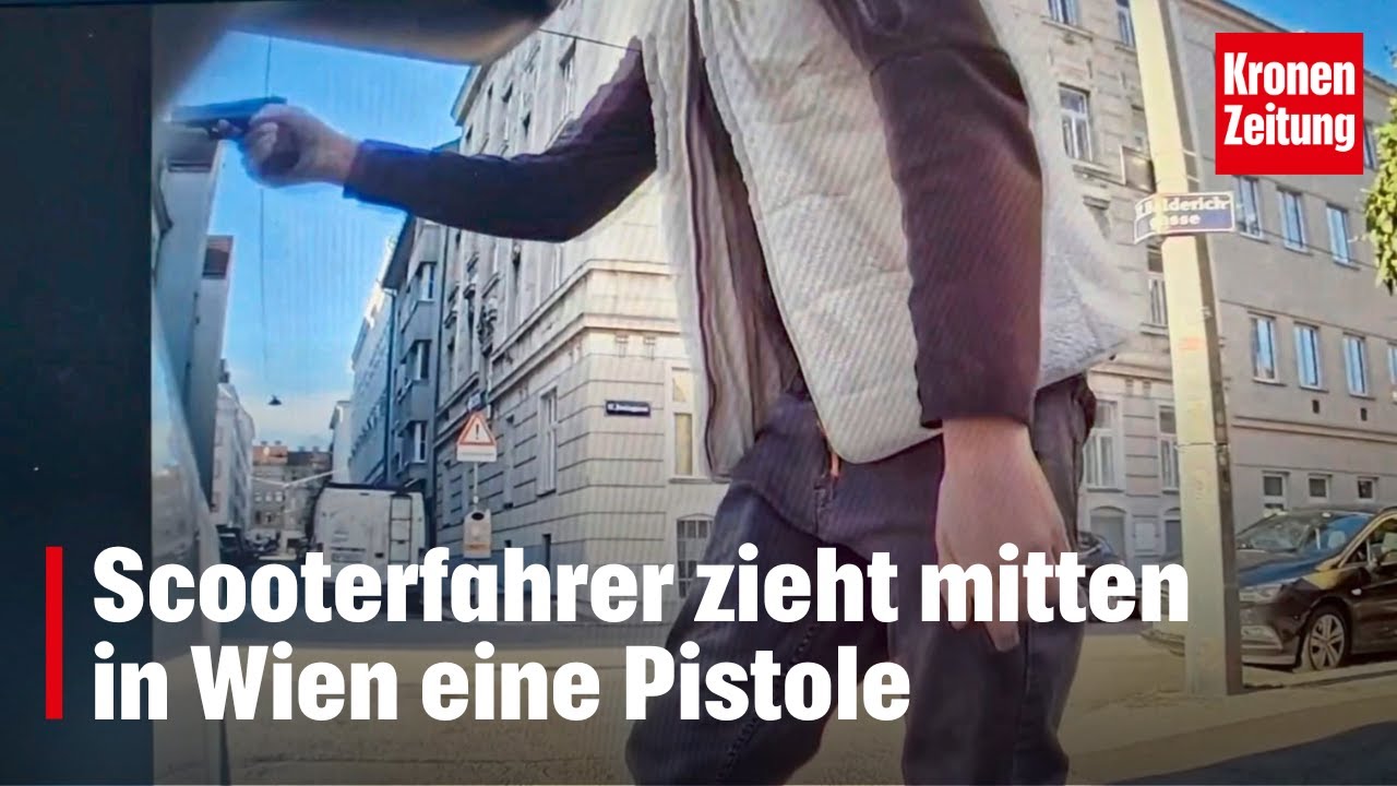 Scooterfahrer zieht mitten in Wien eine Pistole | krone.tv NEWS