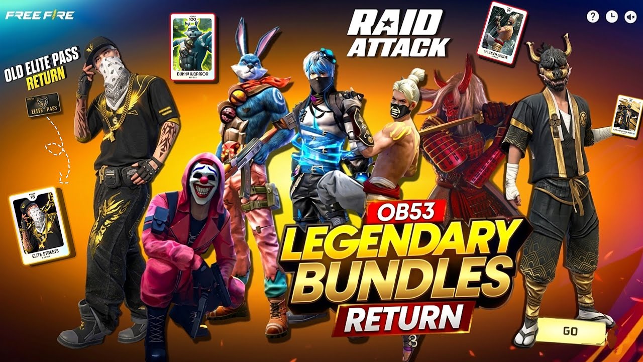 OB53 All Legendary Bundles Return 🤯💥| Pirate's Flag Emote Return | free fire new event, ff new event