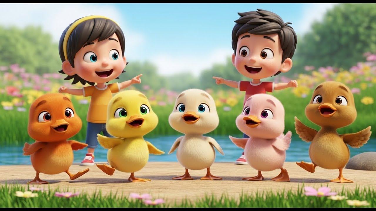 Five Little Baby Ducklings Wiggle Wiggle W | Nursery Rhymes for Kids & Baby Songs