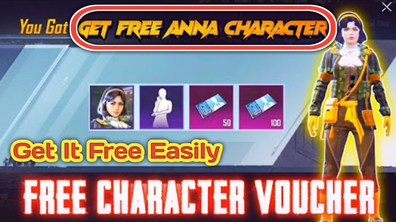 FREE ANNA CHARACTER | HOW TO GET ANNA CHARACTER FOR FREE IN PUBGMOBILE | ANNA CHARACTER INFORMATION