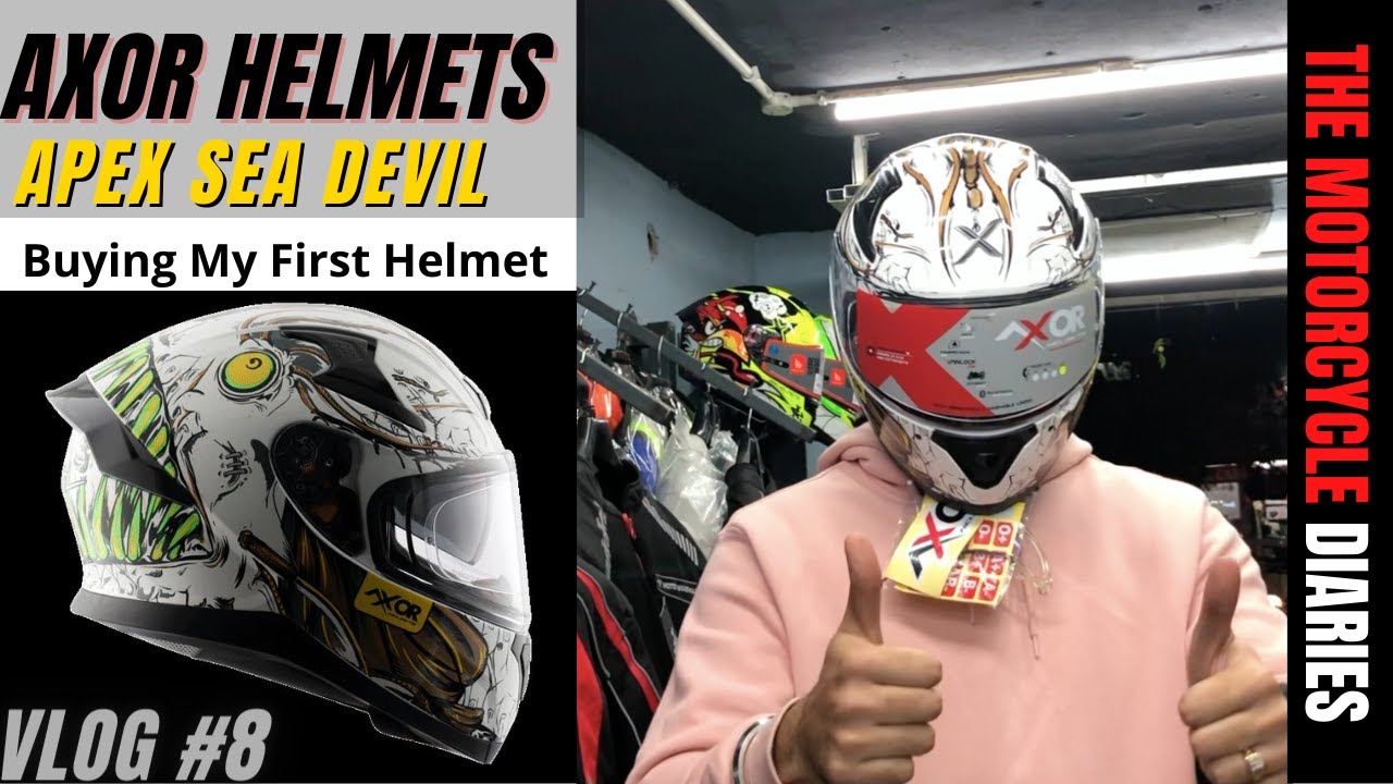Buying My First Helmet | AXOR APEX SEA DEVIL HELMET🔥 @RiderzPlanet | The Motorcycle Diaries Vlog 8