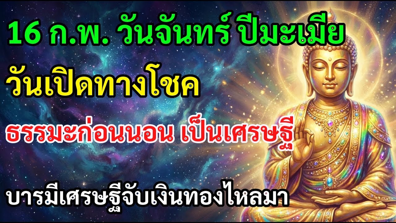 🏰 16 ก.พ. วันจันทร์ ปีมะเมีย วันเปิดทางโชค ธรรมะก่อนนอน เป็นเศรษฐี เป็นเศรษฐีเงินล้าน
