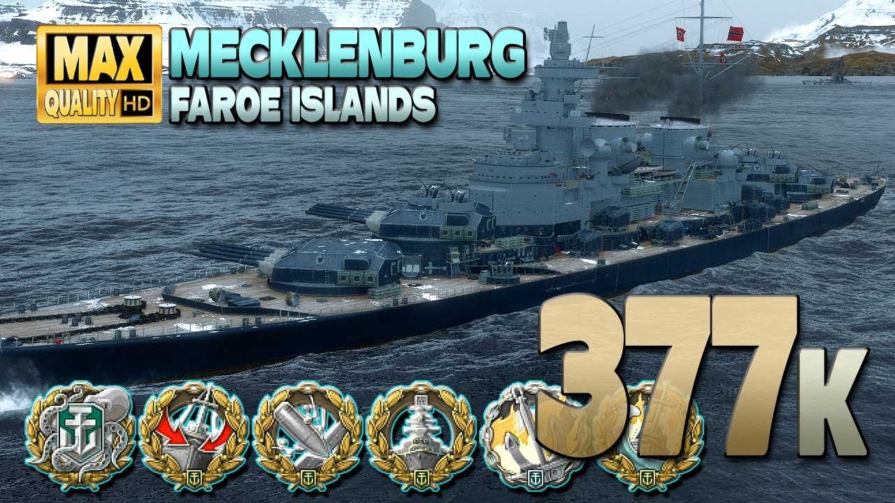 Линкор Мекленбург: Впечатляющий результат на карте «Фарерские острова» - World of Warships