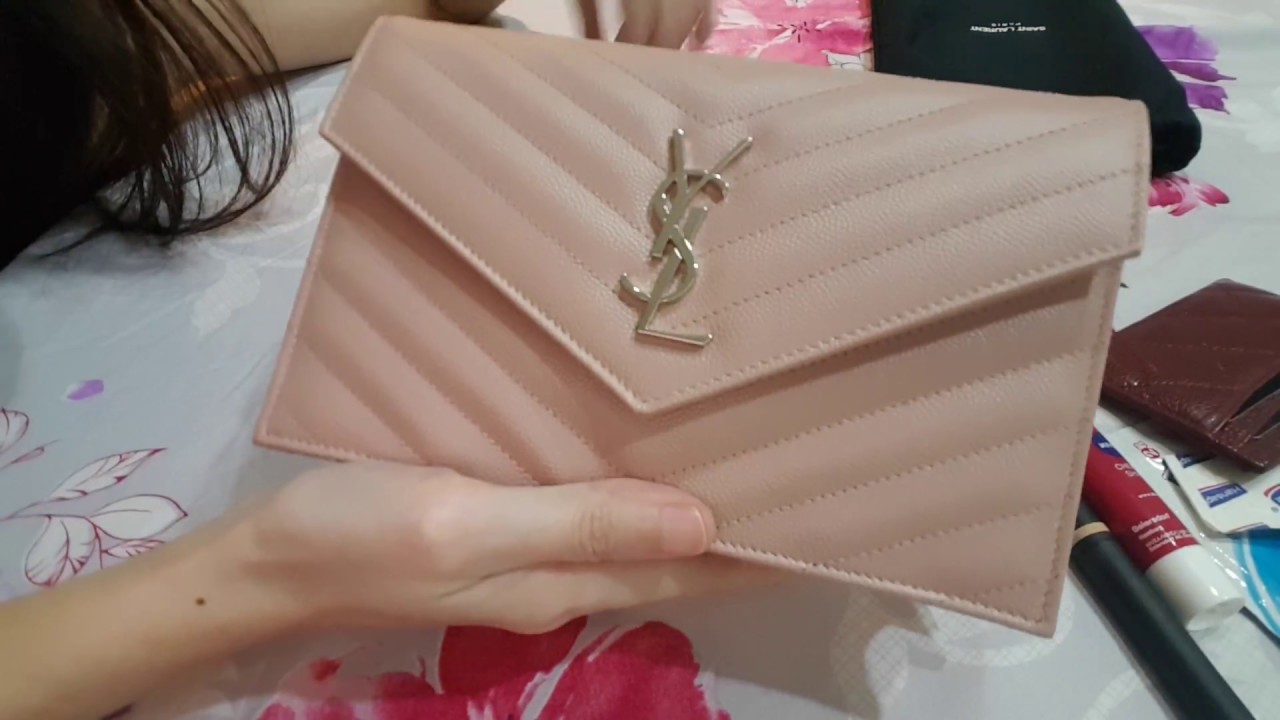 Ysl saint laurent MONOGRAM ENVELOPE CHAIN wallet on chain WOC small review & first impression & WIMB