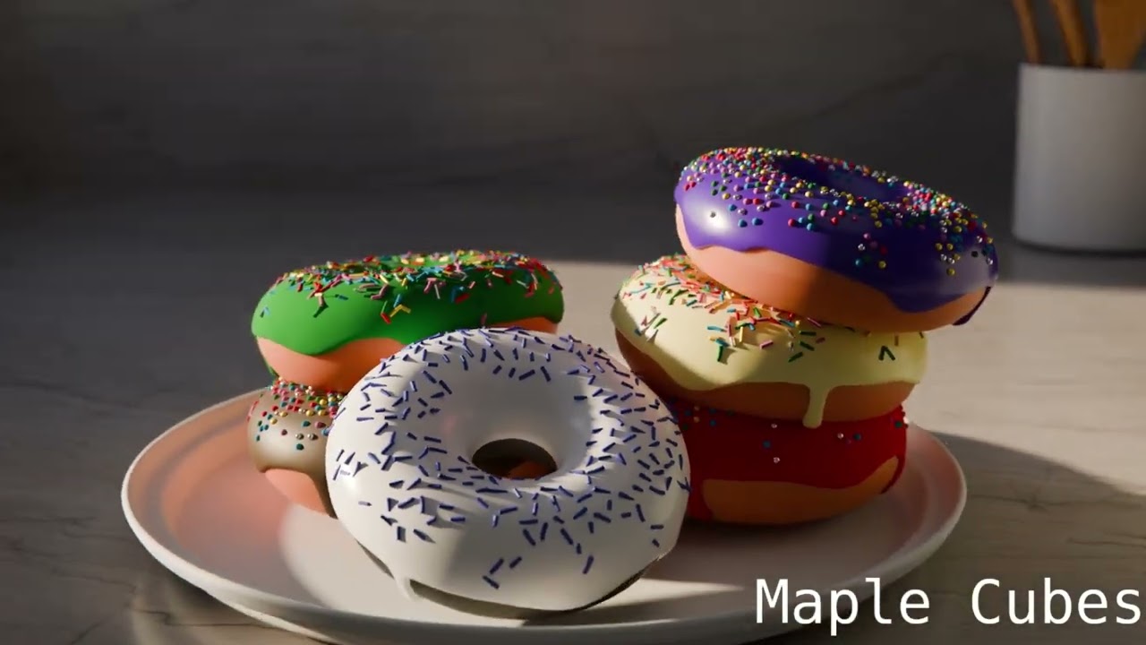 Maples Cubes 2024 Blender Guru donut tutorial animation