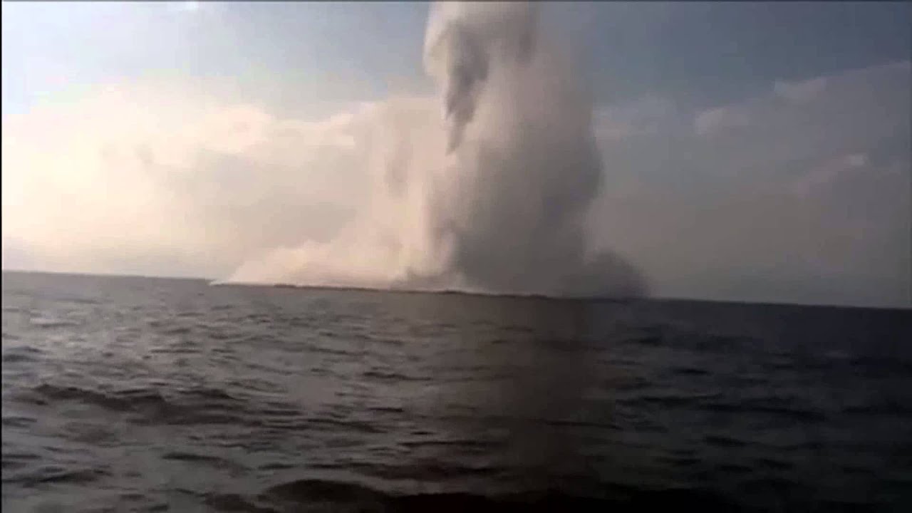 What a sea mine explosion looks like