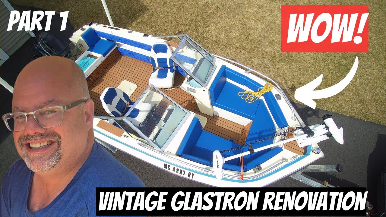Glastron Restoration! Watch our old Boat Become a Fishing Machine!  Trolling Motor Install - Part 1!
