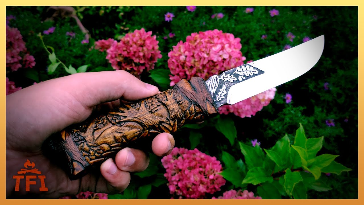 Как сделать нож из напильника, с резной рукоятью. Своими руками. DIY