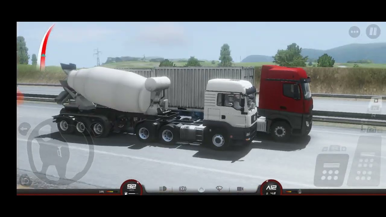 Truckers Of Europe 3 Semi Truck + Cement Mixer Trailer Go To The Quarry 