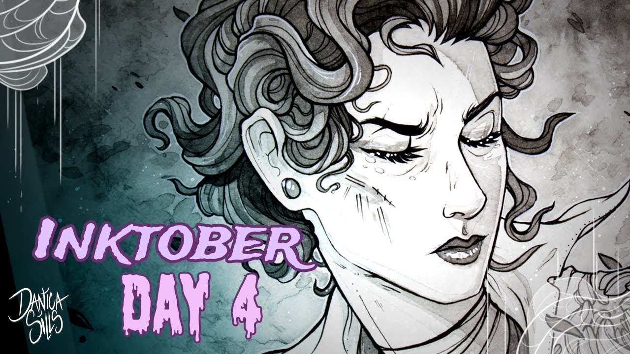 Inktober Day 4 • Dark Skies • Ink Drawing Portrait
