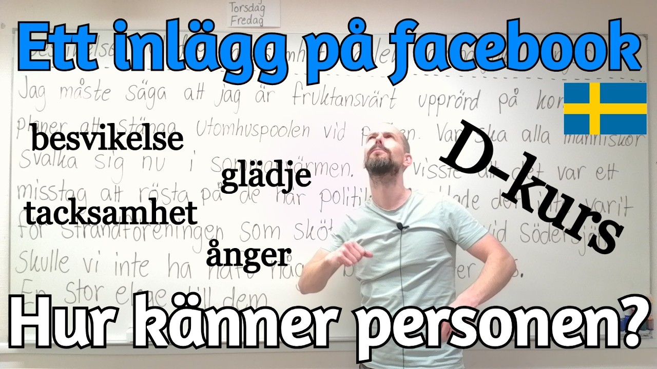 En kommentar på facebook (Vilka känslor? D-kurs) SFI